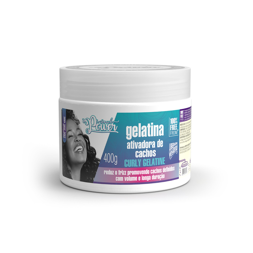 Imagem Gelatina Ativadora de Cachos Curly Gelatine Soul Power - Mantém a Finalização por Mais Tempo - 400g