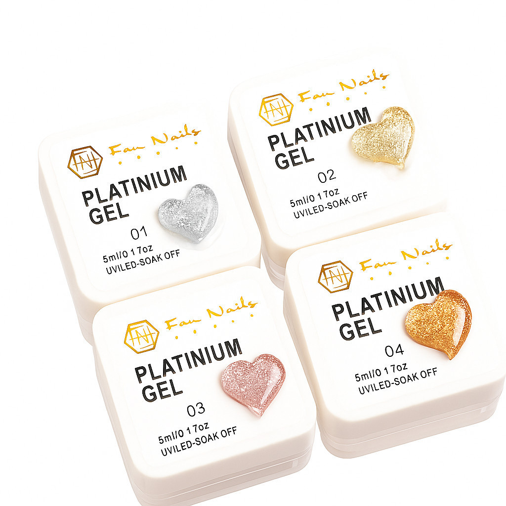 Decoração Em Gel UV PLATINIUM Prata FAN NAILS -4 COR