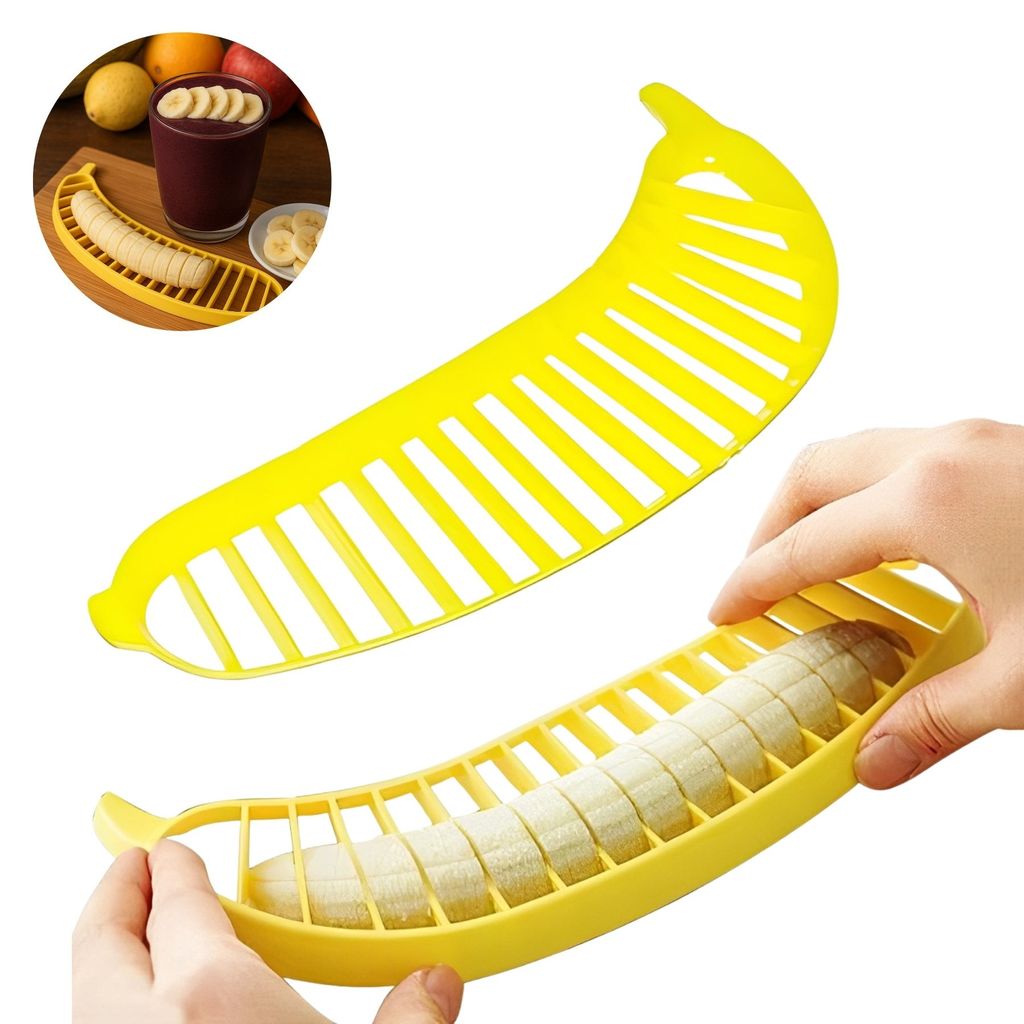 Cortador Fatiador de Banana e Frutas sem Lâmina Seguro de Usar