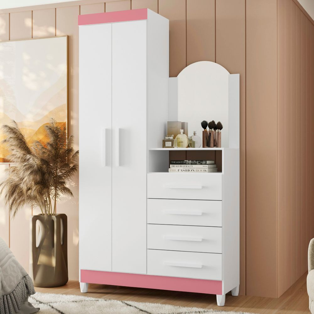 Cômoda Penteadeira 4 Gavetas com Espelho Flex Capri Damulti