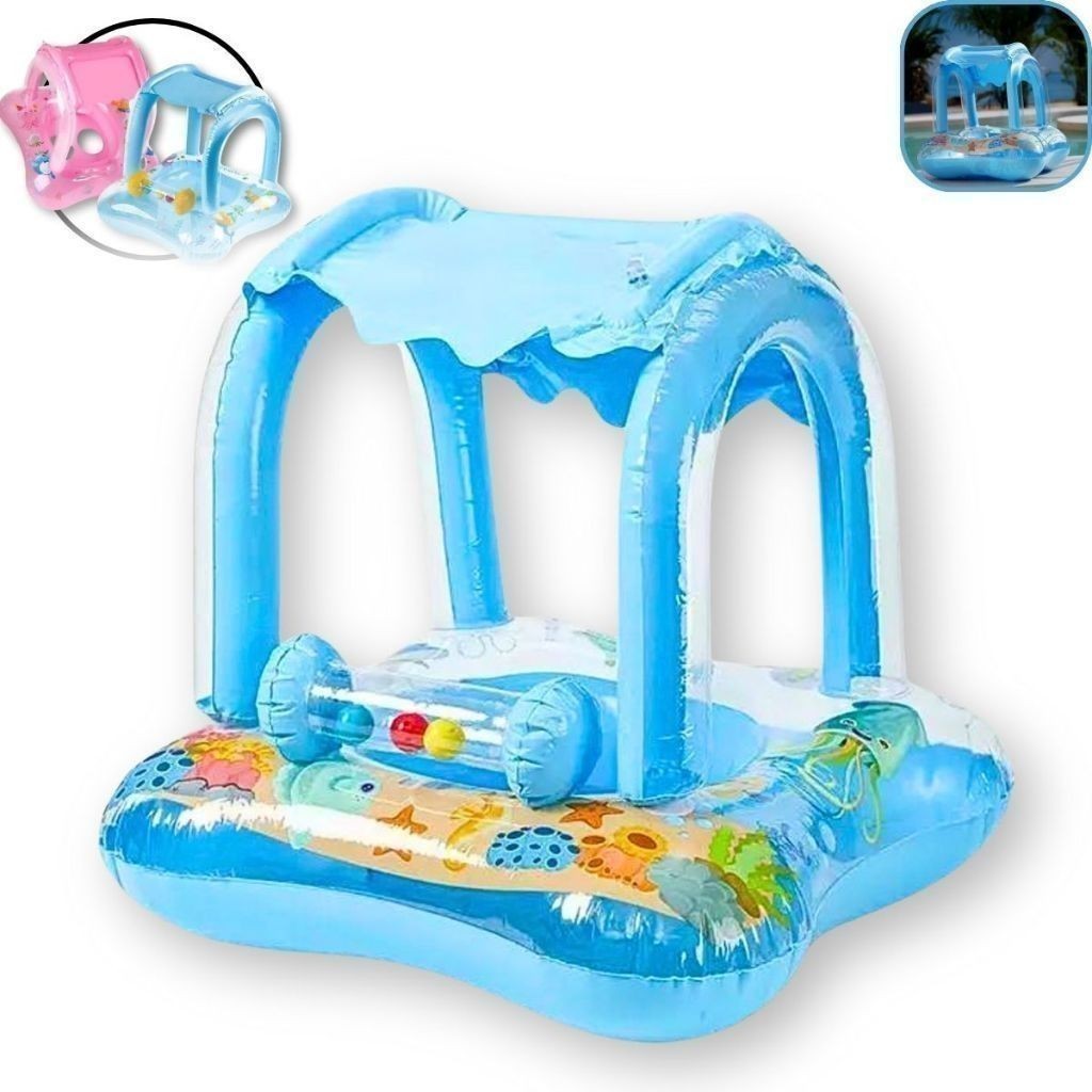 Boia Bote Bebê Cobertura Fralda Infantil Rosa Ou Azu Boia Piscina Bebe