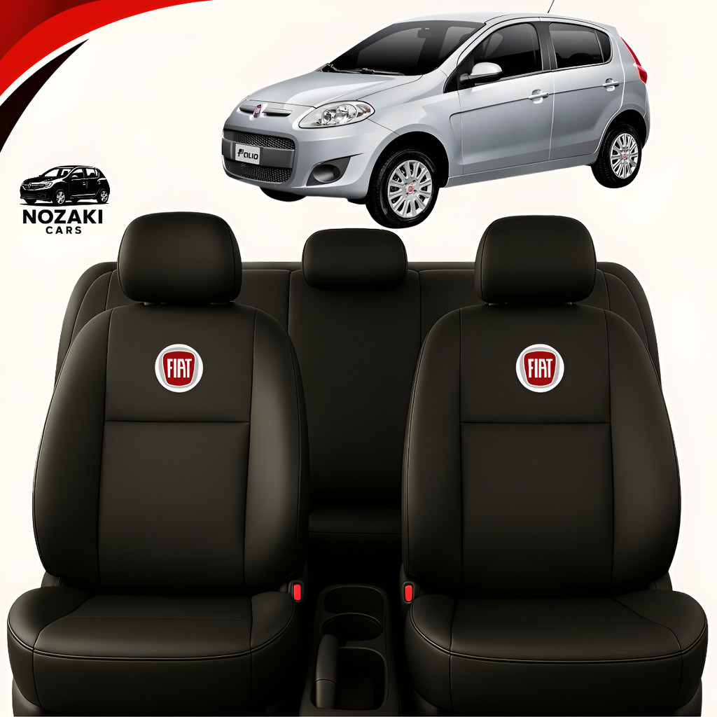 Capa Banco Carro 100% Couro Fiat Palio Argo Uno Cronos Siena Pulse Impermeável + Brinde
