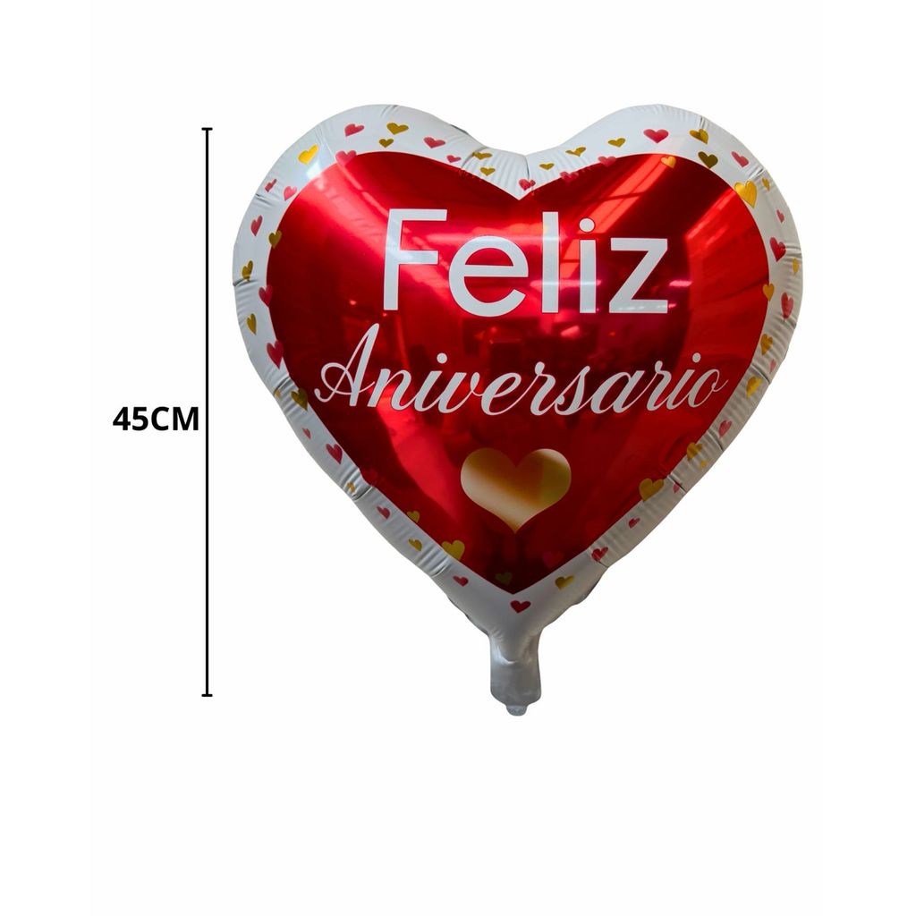 10 Balão Metalizado Feliz Aniversario Vermelho e Branco 45cm Festa Decoracao aniversario em Oferta na Shopee