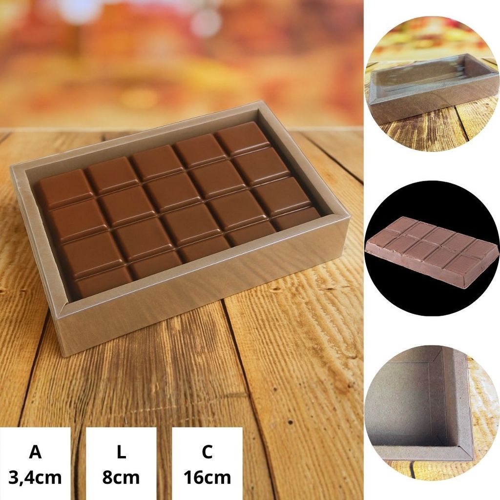 5~25 CAIXA P/ BARRA DE CHOCOLATE 300G KRAFT 16 X 8 X 3,4 CM (YIN) P0320 em Oferta na Shopee