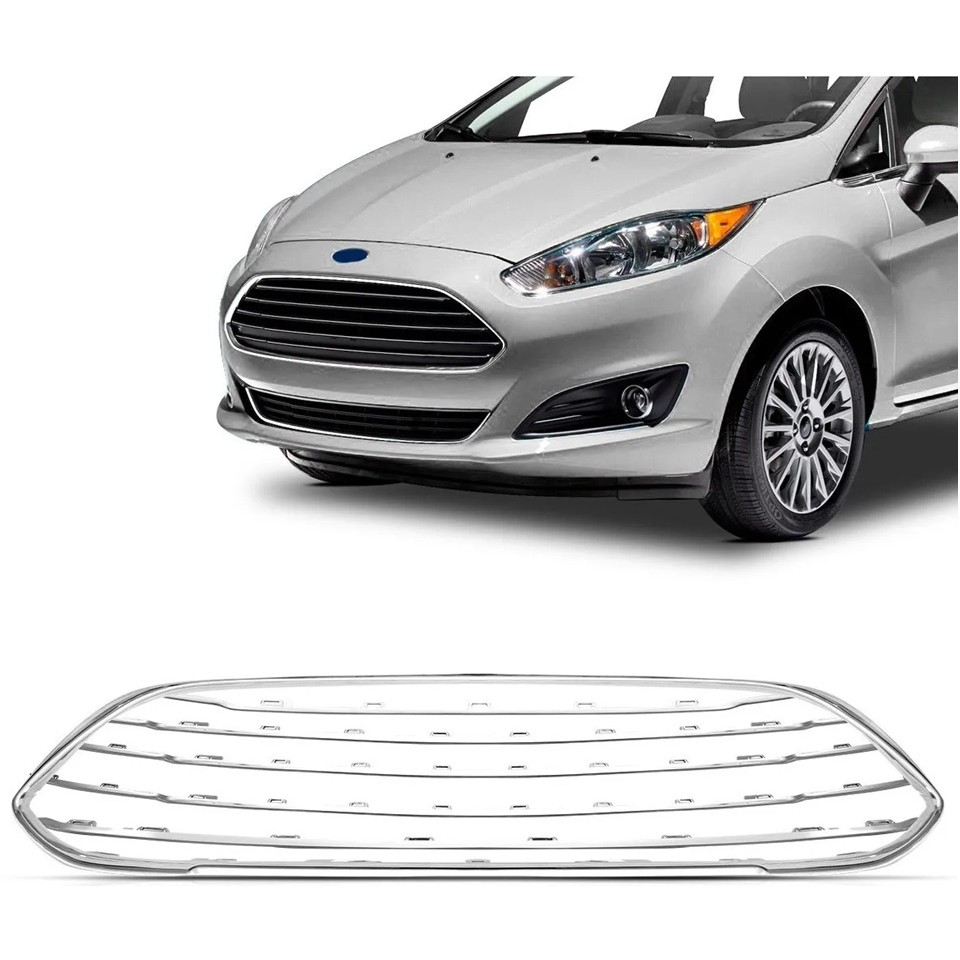 Kit Friso Grade Dianteira New Fiesta 2014 2015 2016 2017 Cromado
