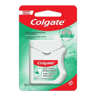 Fio Dental Colgate Menta Encerado 50m em Oferta na Shopee