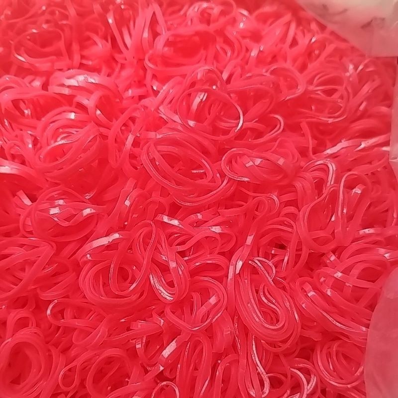 600 Elásticos silicone Fino Vermelho Penteado Pet em Oferta na Shopee