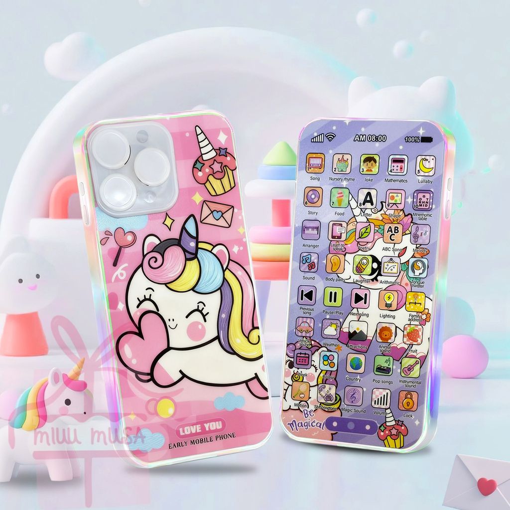 Celular Infantil Telefone Interativo Musical Celular Bebê Capivara ou Unicórnio (Inglês)