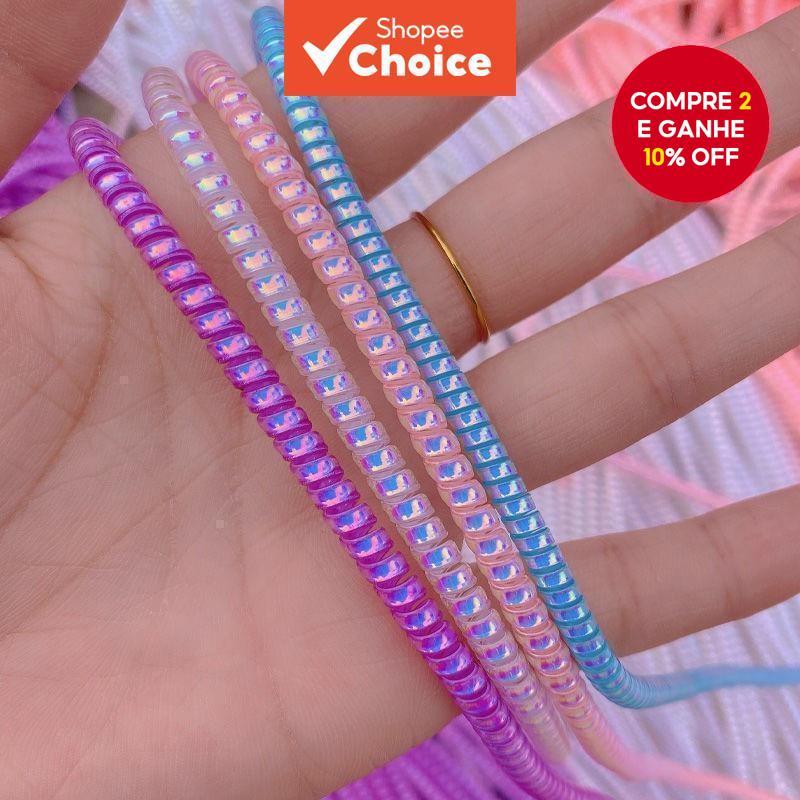 Novo protetor de cabo de 1,4m, protetor de fio de fone de ouvido com brilho, capa de cabo para carregador de celular/fio em Oferta na Shopee