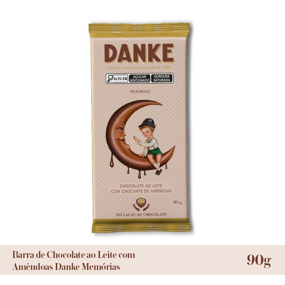 Chocolate Danke Ao Leite Premium Amêndoas Danke Memórias 90G
