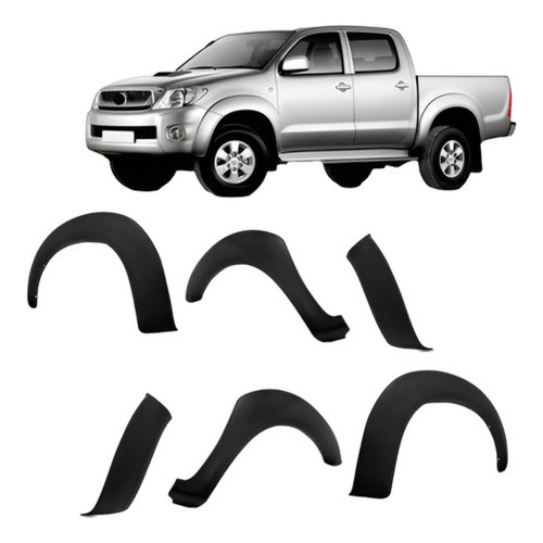 Kit Alargador 6 Pecas Paralama Hilux 2012 A 2015 em Oferta na Shopee