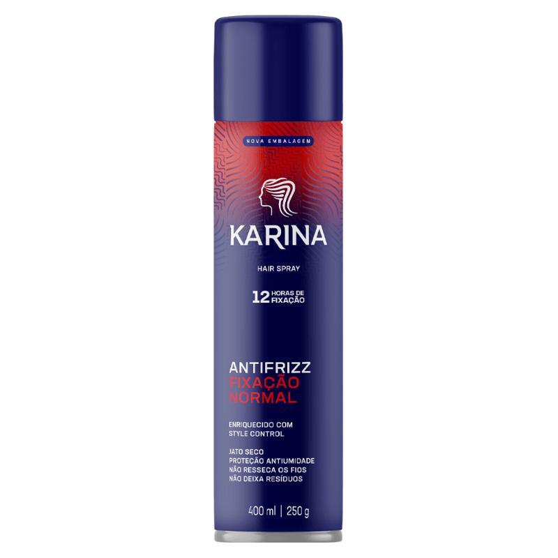 Hair Spray Fixador Antifrizz Karina Fixação Normal 400ml em Oferta na Shopee