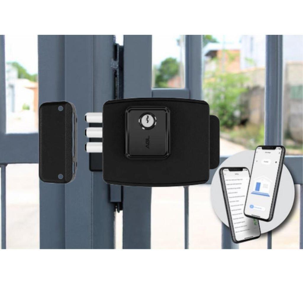 Detalhes do KIT FECHADURA ELETRÔNICA WIFI PARA PORTÃO 13,56MHZ 12V ULTRA MAGIC CARD PRETO - AGL