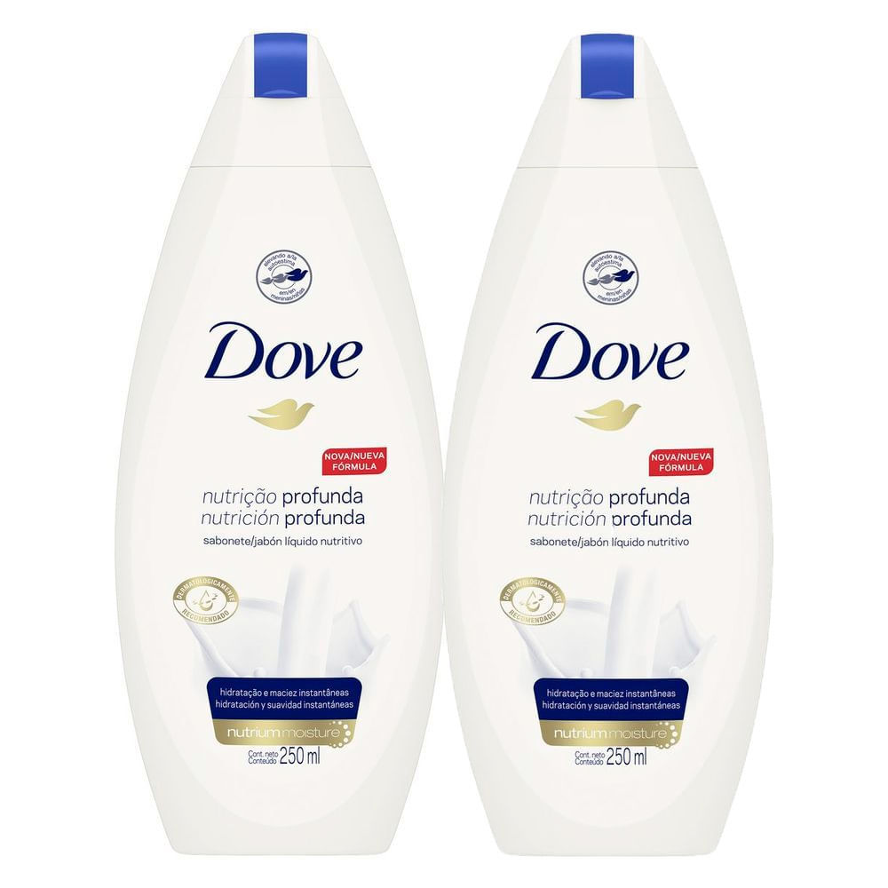 Kit 2 Sabonete Líquido Dove Nutrição Profunda 250ml em Oferta na Shopee
