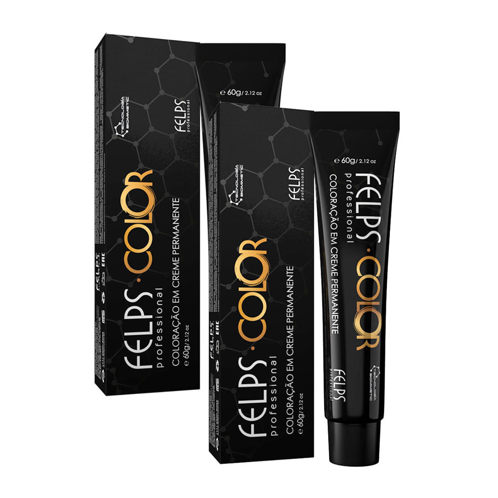 Kit 2 Coloração em Creme Permanente Felps Color 6.0 Louro Escuro 60g em Oferta na Shopee