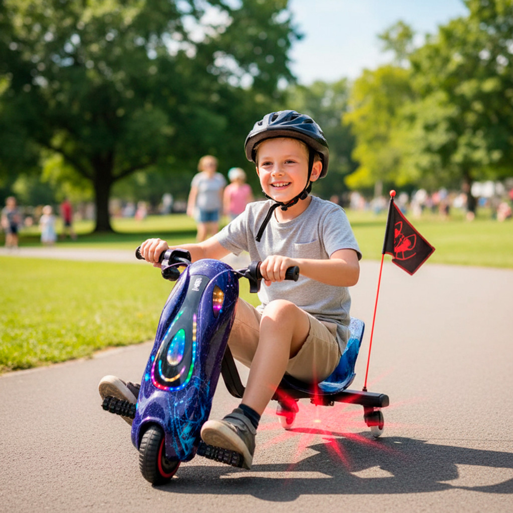Triciclo Patinete Elétrico Infantil Drift 6,5 Polegadas Bluetooth 3 Velocidades