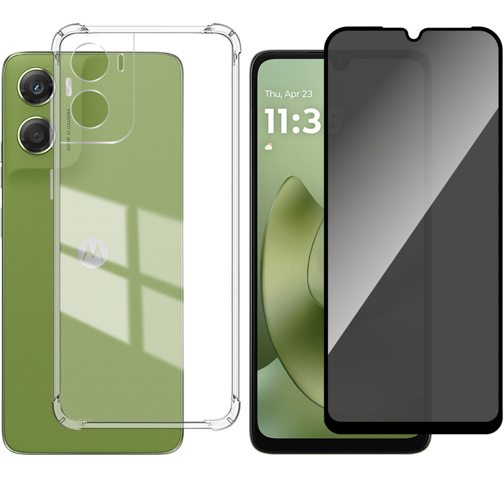 Capa Case Capinha Anti Impacto Compatível Com Moto G06 + Película 3D Privacidade em Oferta na Shopee