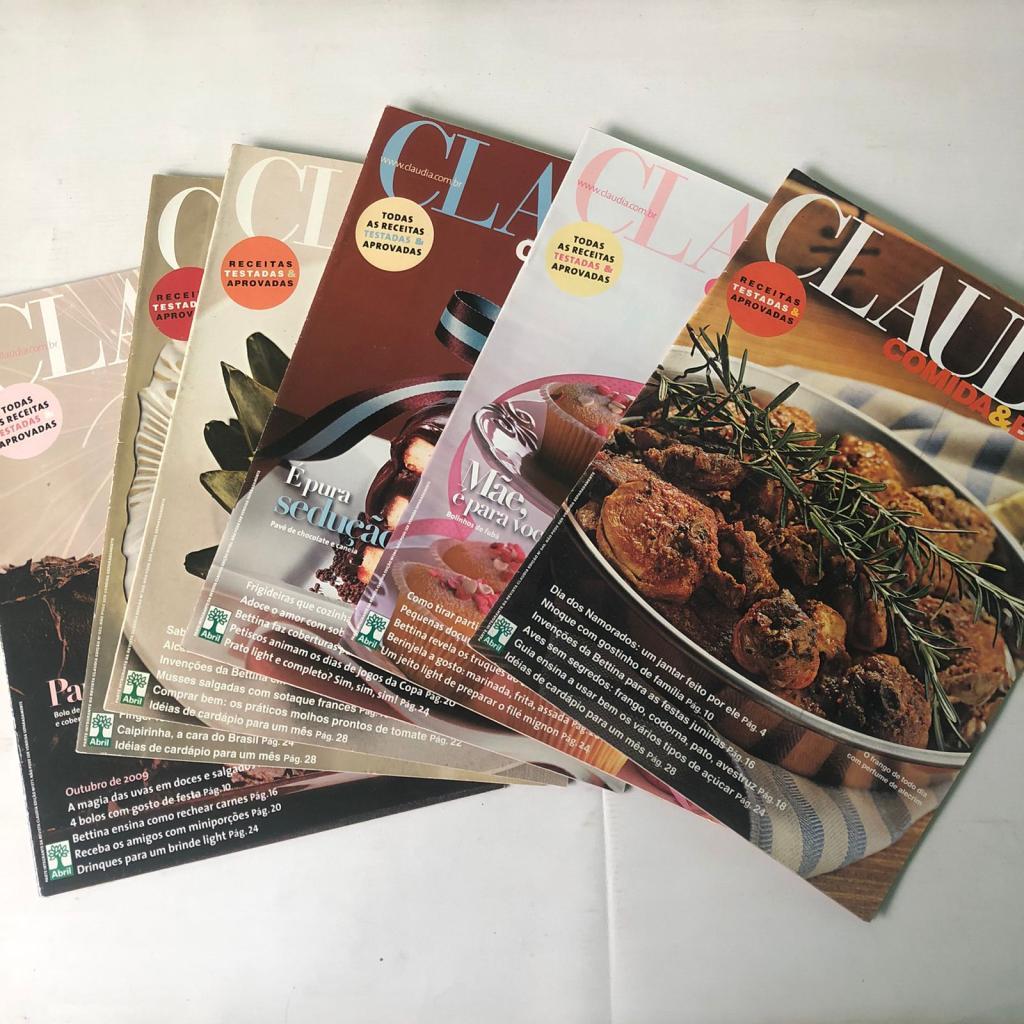 Kit 6 Revistas Claudia Comida e Bebida da editora abril