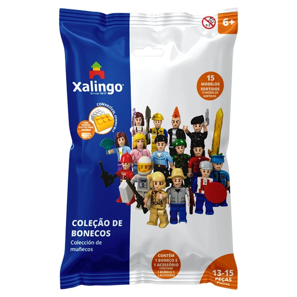 JOGO BLOCOS CRIATIVOS COLEÇÃO DE BONECOS 13 PEÇAS XALINGO BRINQUEDO MONTAR SORTIDOS PROFISSÕES em Oferta na Shopee