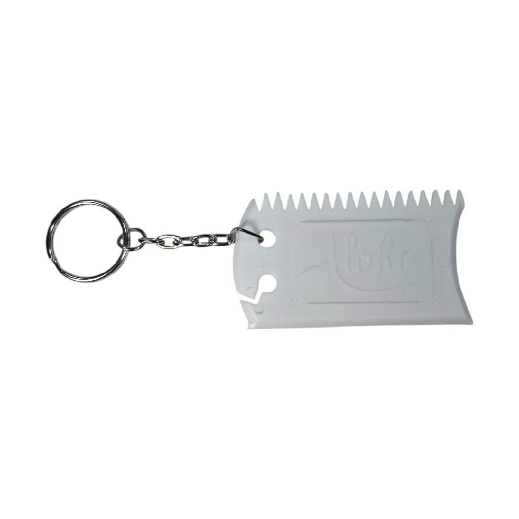 Raspador De Prancha Com Argola Chaveiro Branco e Preto Surf Praia Surfista Parafina Oceano Mar