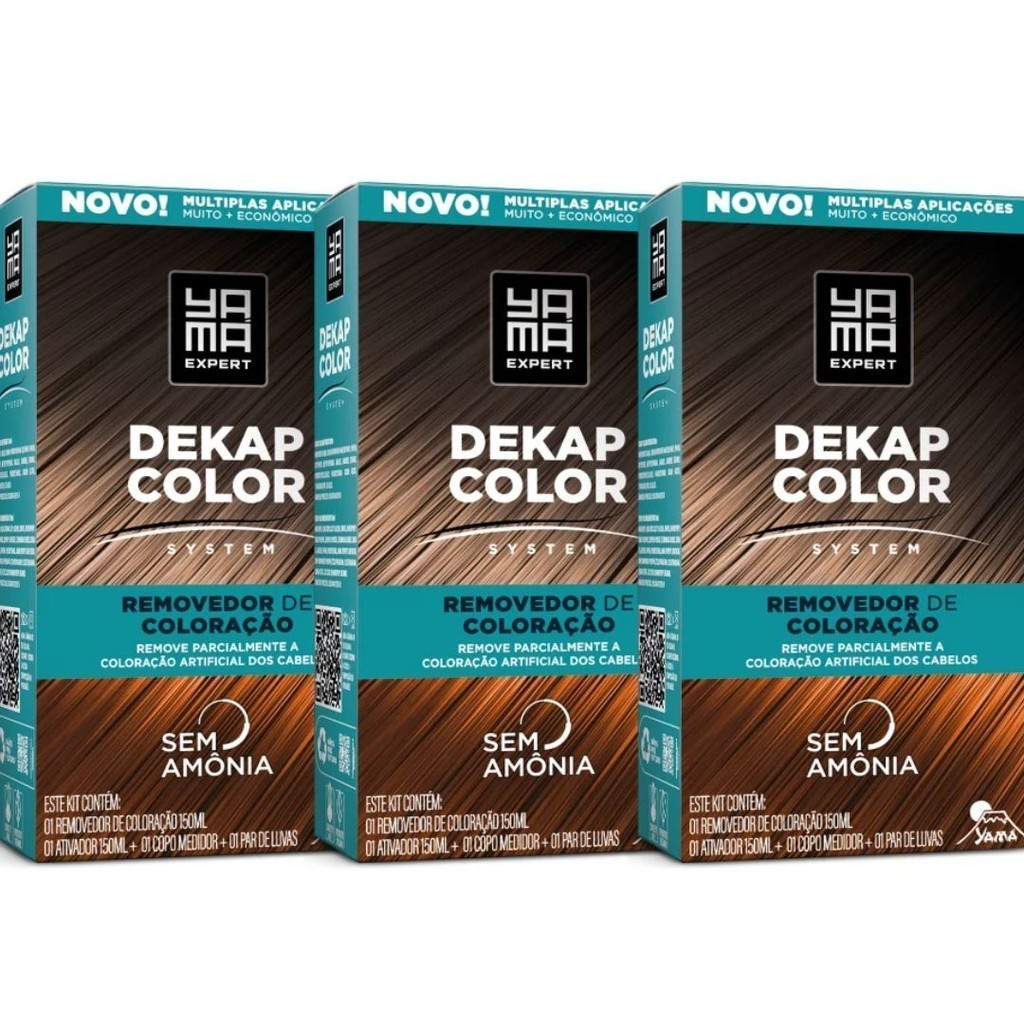 Kit 3 Dekapcolor System Removedor de Coloração 120ml - Yamá