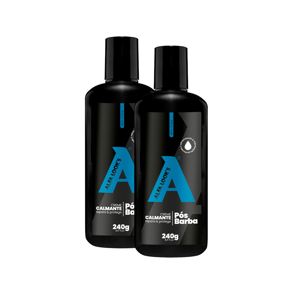 CREME CALMANTE PÓS BARBA 240G ALFA LOOK'S - 2 UNIDADES
