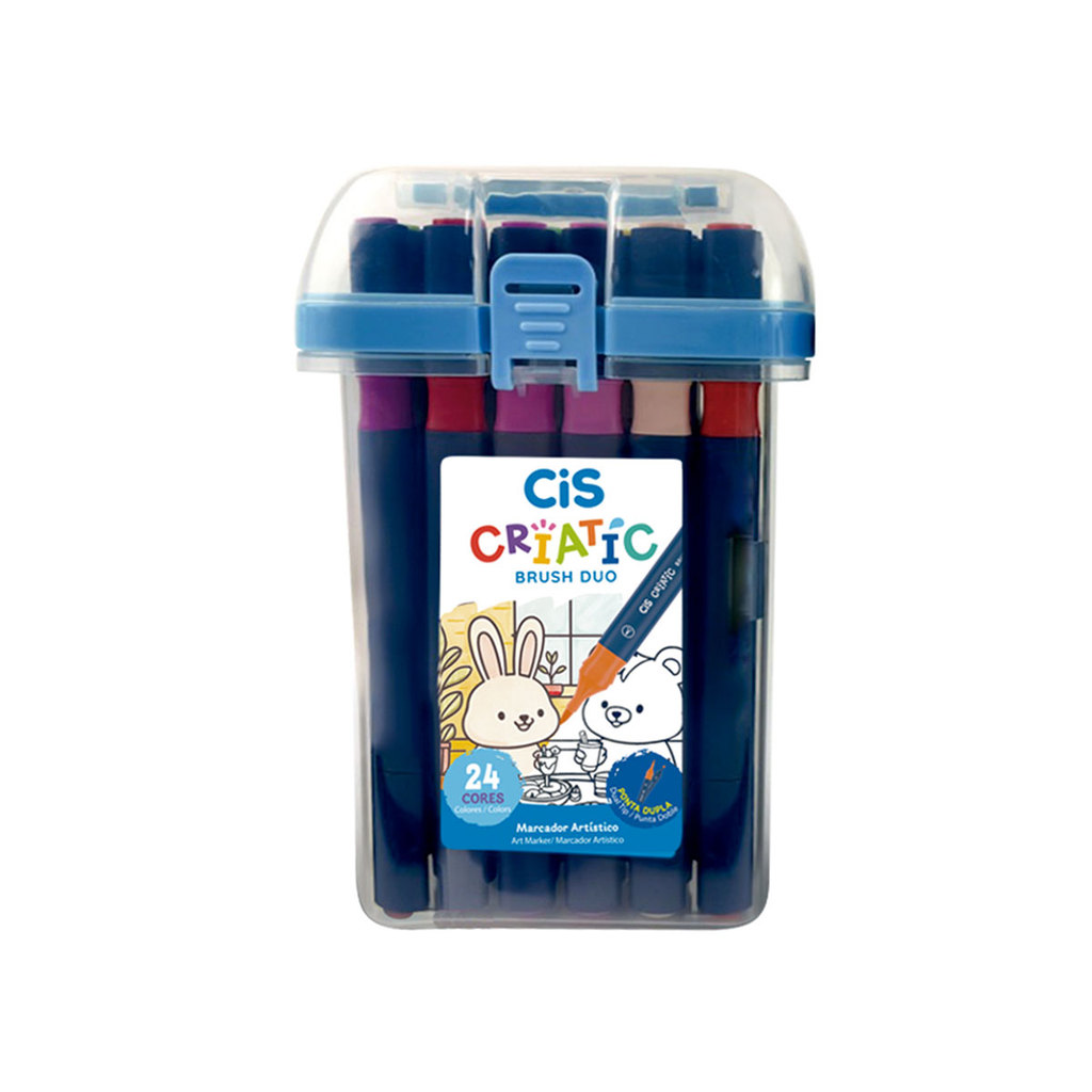 Caneta marcador Criatic Brush Duo 24 cores Cis
