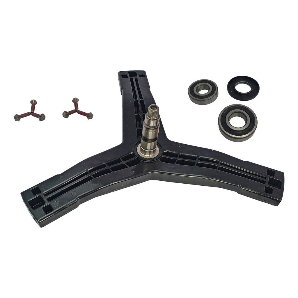 Eixo Tripé LG Mhw62141203 + Kit Rolamentos E 6 Parafusos
