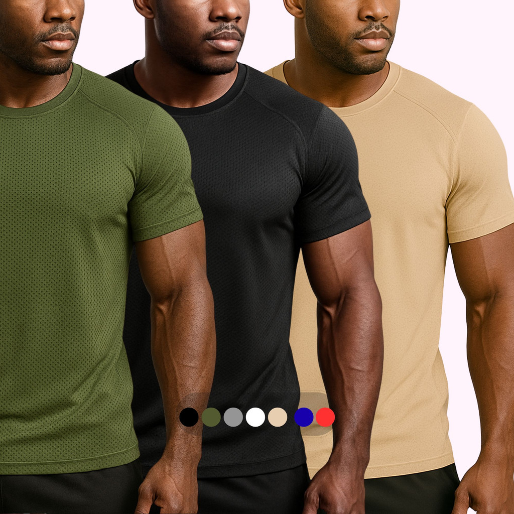 kit 3 Camisa Masculina camiseta Tecido Colmeia Esportiva DryFit,academia,treino,corrida e casual em Oferta na Shopee