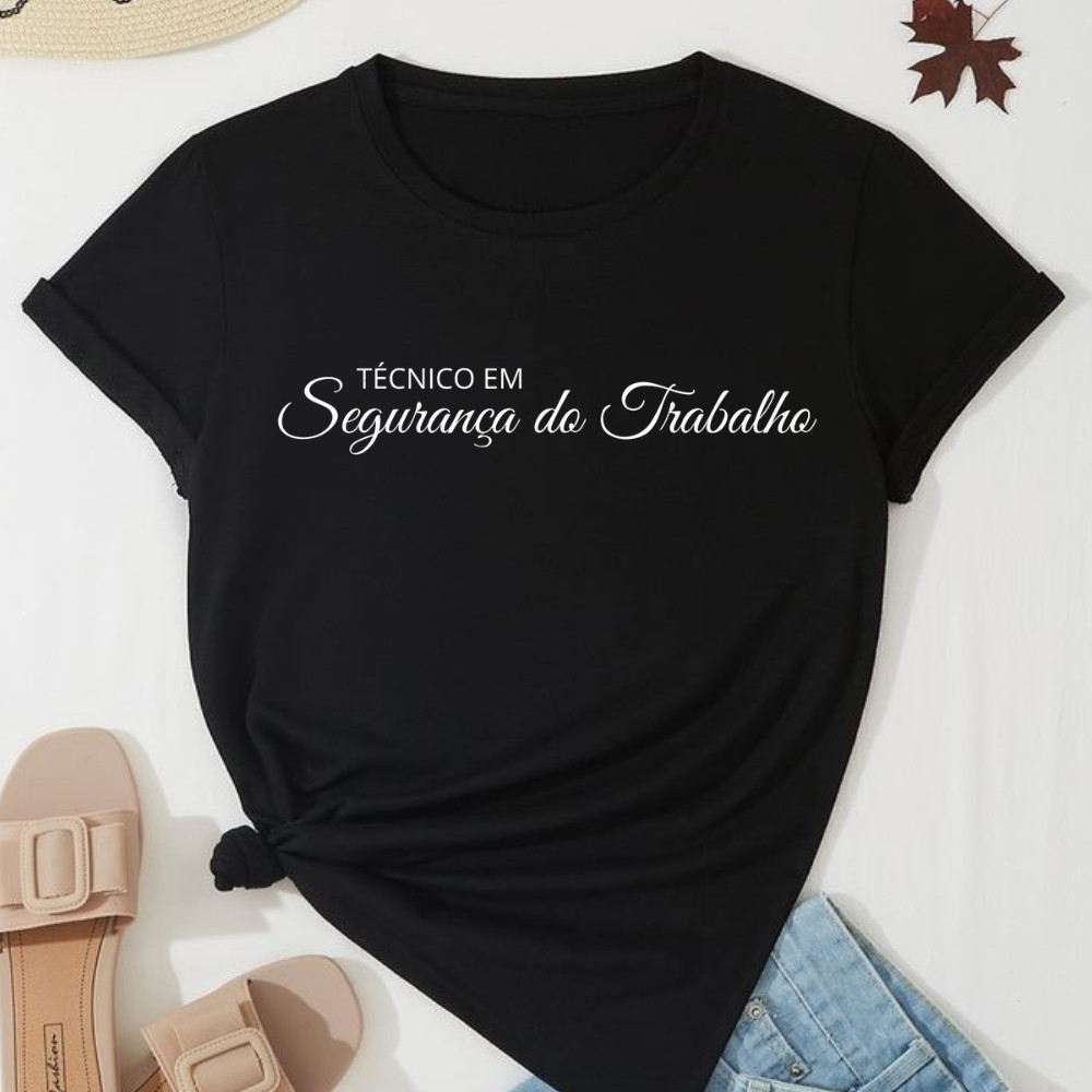 Camisa Camiseta Algodão Feminina Técnico em Segurança do Trabalho  Camisa Curso Profissão Blusa Premium Postagem Imediat