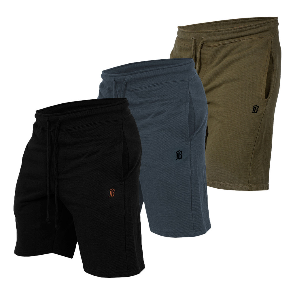 Kit 3 Bermudas De Moletom Academia Masculino Treino 3 Cores