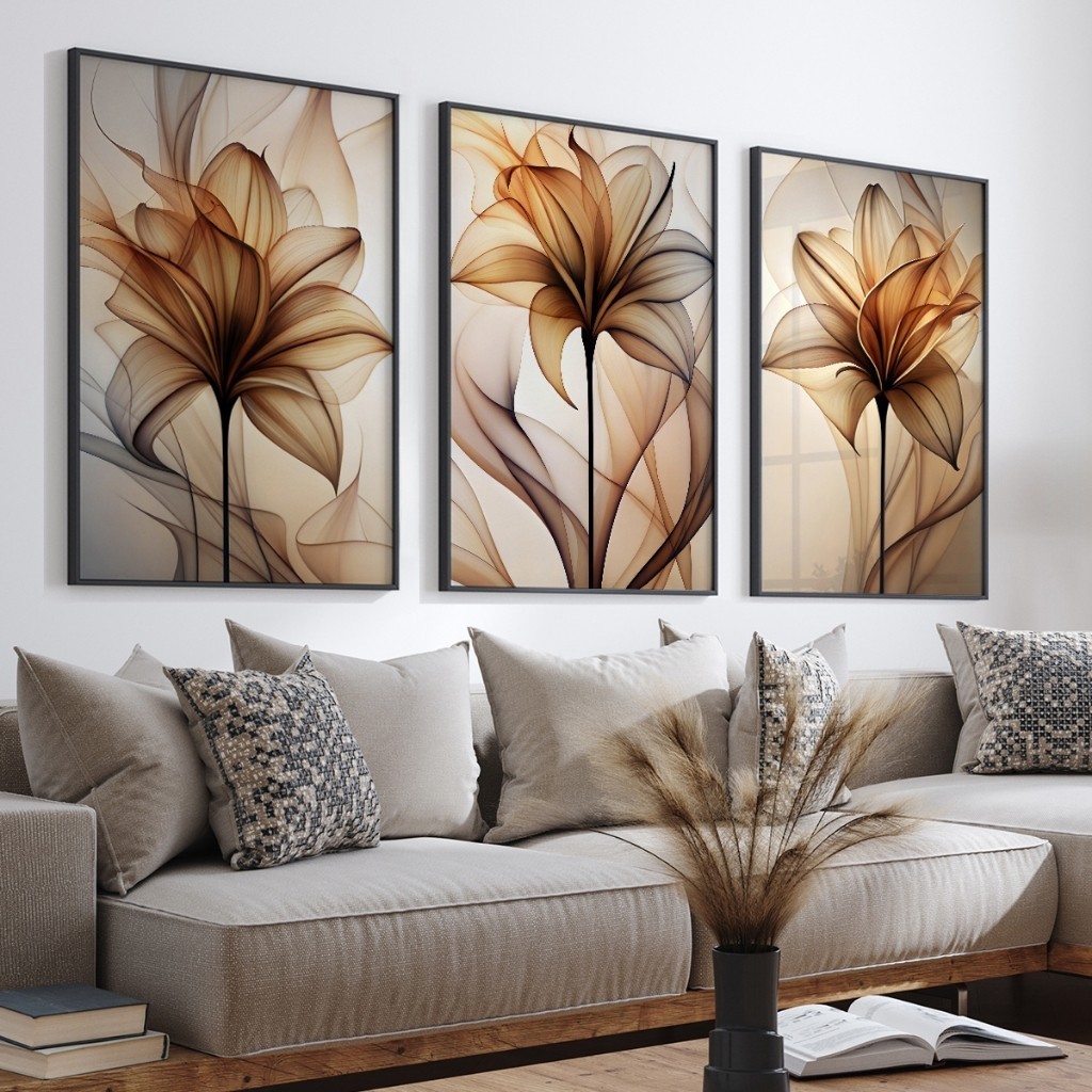 Quadro Decorativo Floral 50x70 Decoração Elegante Sala em Oferta na Shopee