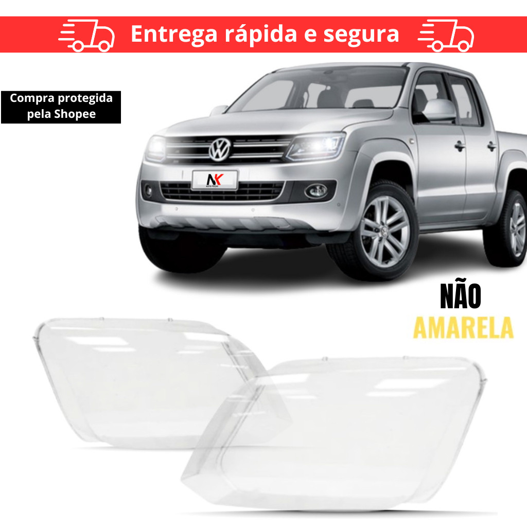 Par/Un Lente Farol Amarok 2011 2012 2013 2014 Lentes Iluminação Não Amarela
