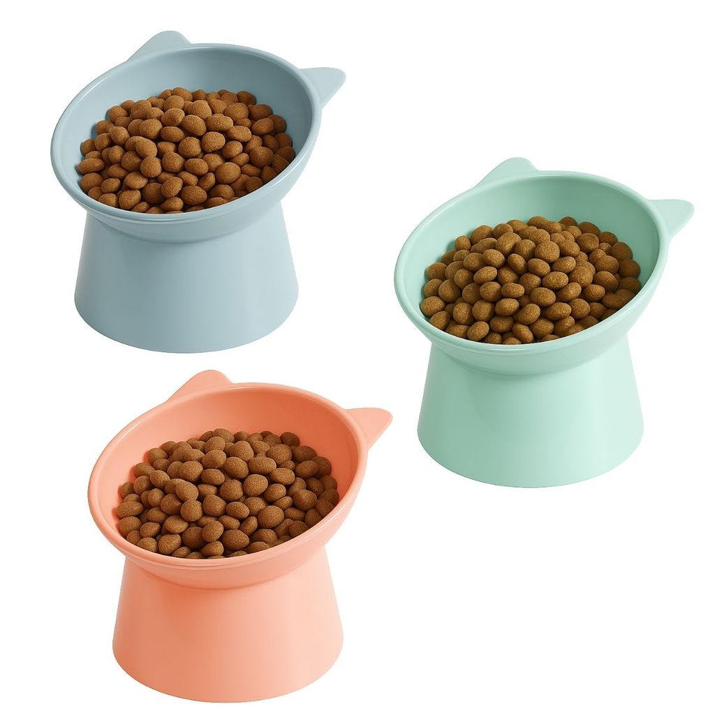 Comedouro Gato Orelhinhas Bebedouro Pet Gatinho Comedouro Elevado para Gatos Pote Ração