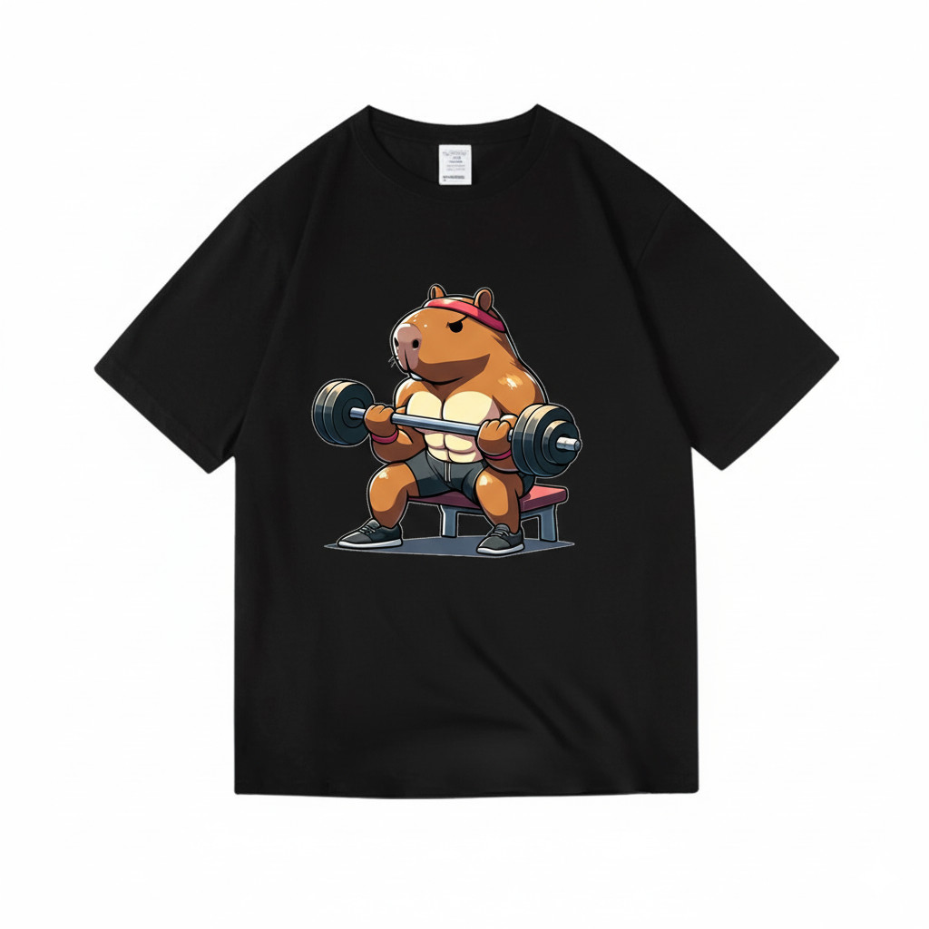 Camiseta Capivara Musculação Academia Engraçada Fitness Divertida Estampada Confortavel Estilosa Divertida Casual