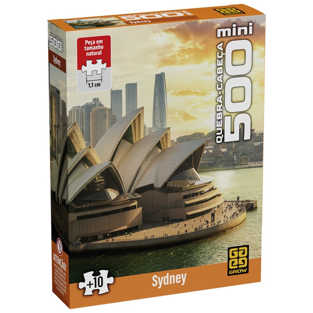 QUEBRA CABEÇA MINI 500 PEÇAS PEQUENAS SYDNEY GROW PUZZLE PAISAGEM PONTO TURÍSTICO MAR AUSTRÁLIA em Oferta na Shopee