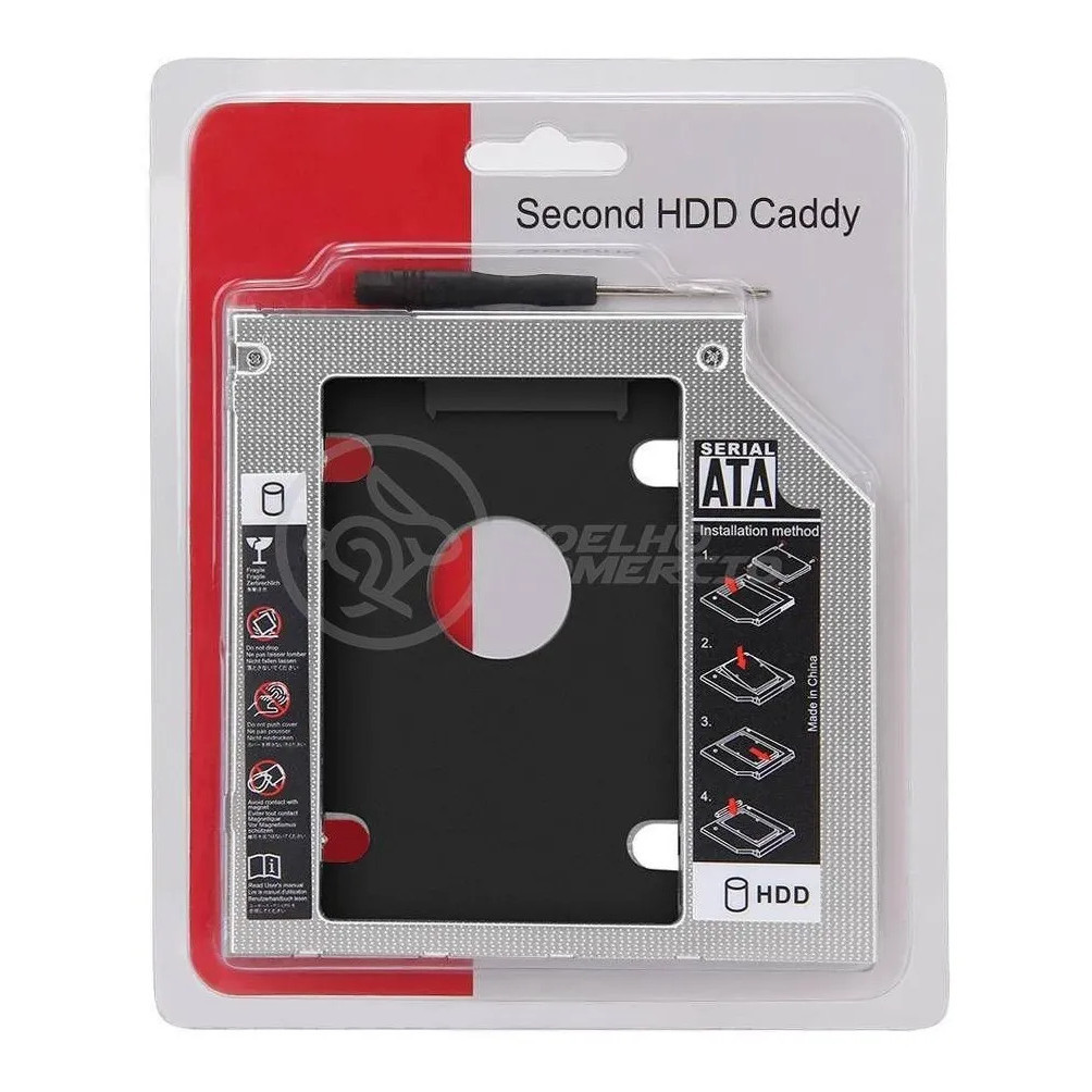 Adaptador Caddy Hd Ssd Sata Case Gaveta Dvd Notebook 12.7mm