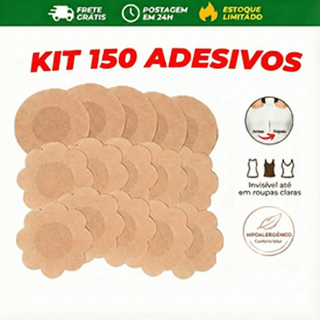 Pacote 150xTapa Seios Adesivo Invisível Hipoalergênico 7,5cm Protetor para Mamilo Envio 24h