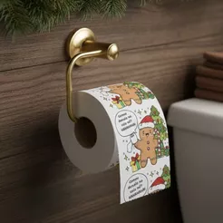 Papel Higiênico de Natal - Biscoito com Papel na Mão - 20m - 1 unidade - Rizzo