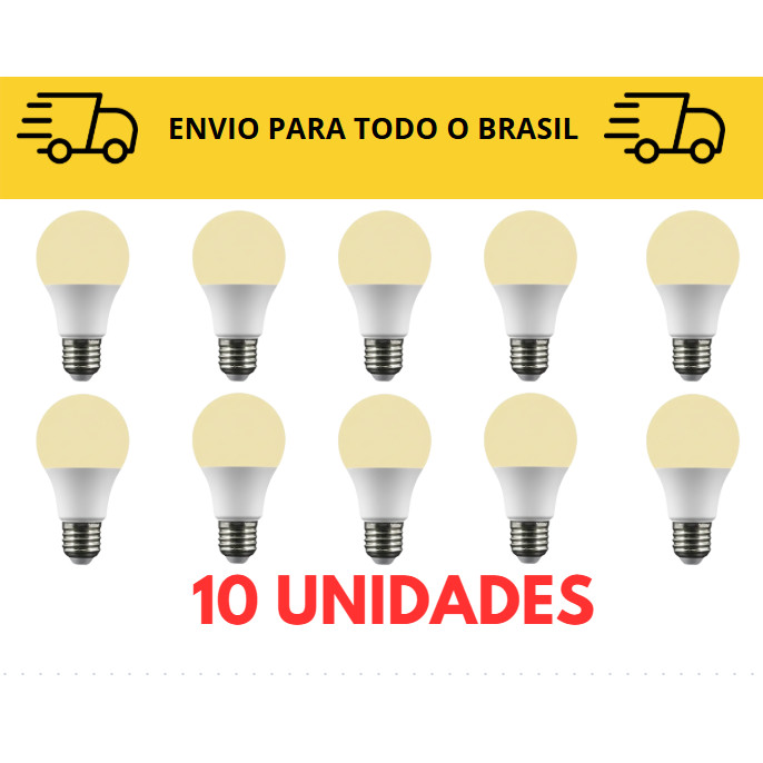 Kit 3 até 10 lâmpada de led / lâmpada amarela / 9W 3000k Bivolt / lâmpadas de led  / iluminação