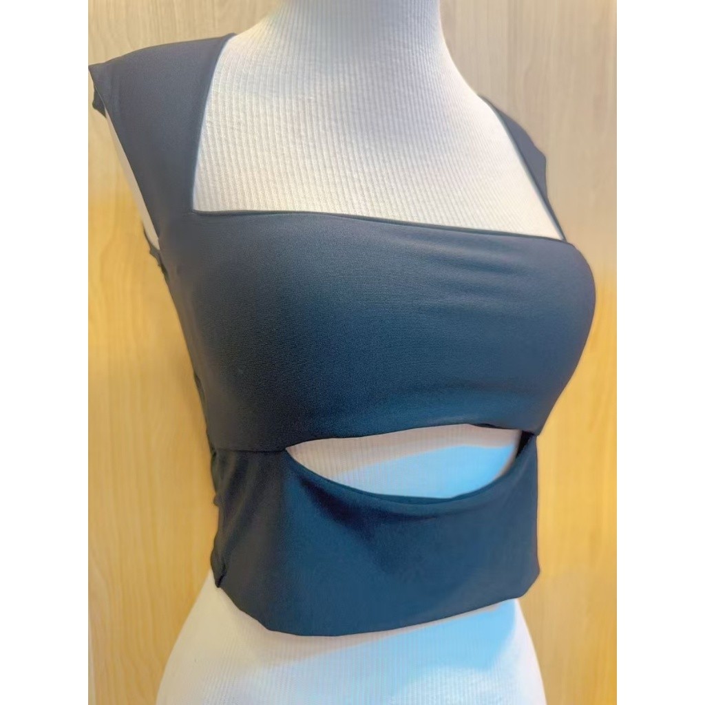 Cropped Feminino Suplex Decote Quadrado Liso Moda Verão Moda Blogueira Tendencia