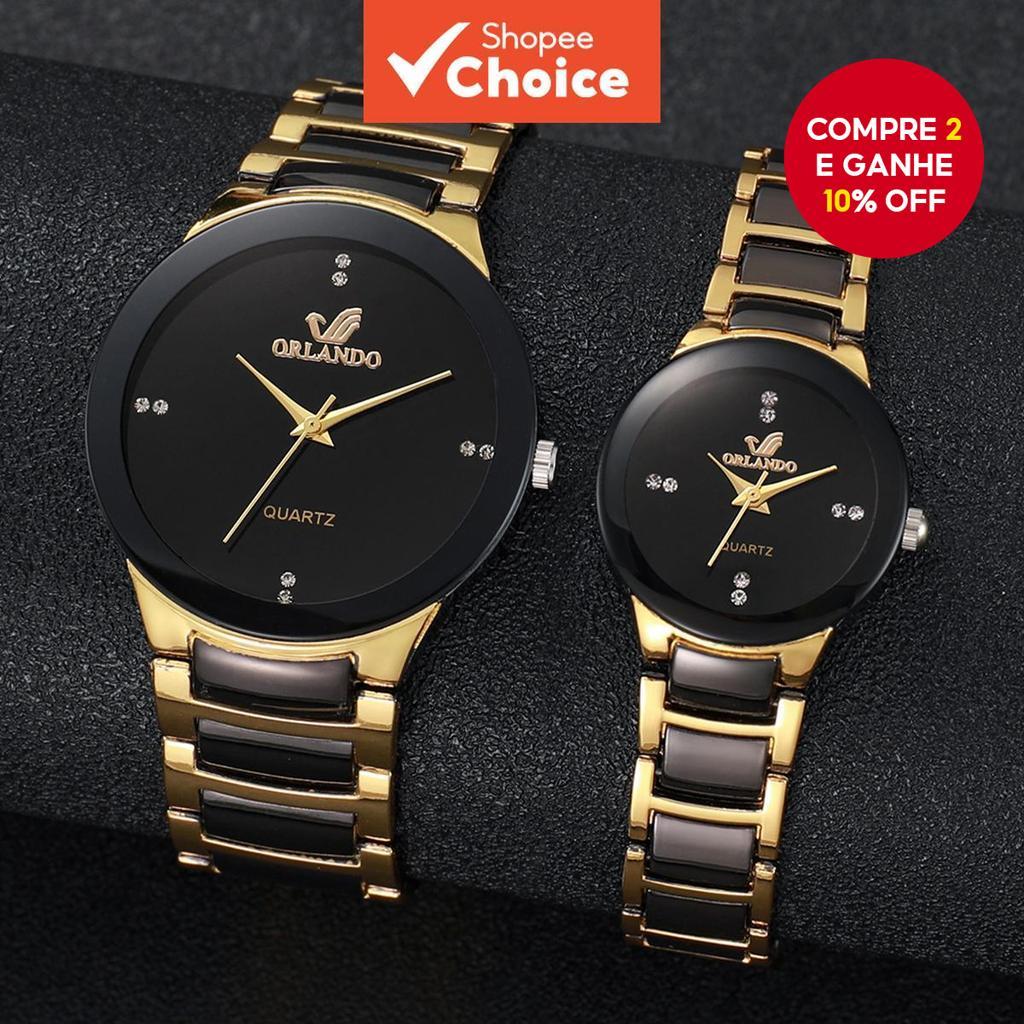 Conjunto De Relógios De Casal De Luxo De 2 Peças-Pulso Empresariais Elegantes De Aço Inoxidável Para Homens E Mulheres Conjunto De Relógios De Casal De Luxo De 2 Peças-Pulso Empresariais Elegantes De Aço Inoxidável Para Homens E Mulheres