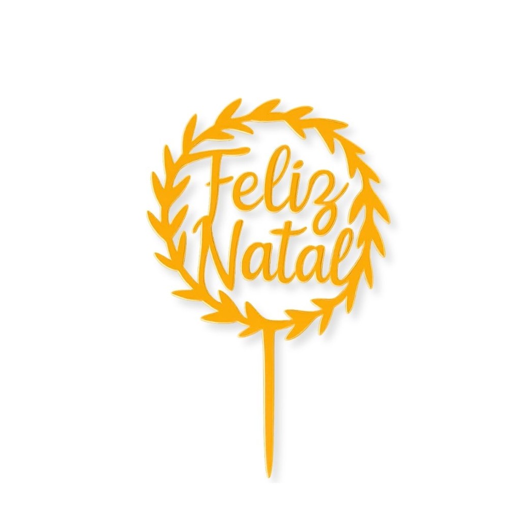 06 Topo Bolo Guirlanda Feliz Natal Enfeite Natalino