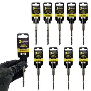 Kit 10 Brocas Encaixe SDS PLUS 6,0mm x 110mm - Fertak