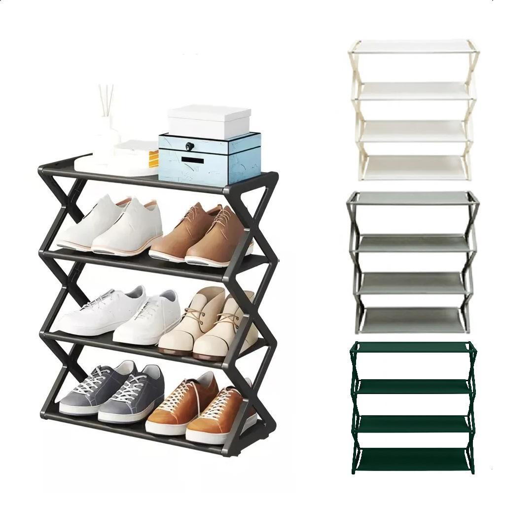 SAPATEIRA ORGANIZADORA 4 PRATELEIRAS ESTANTE MULTIUSO SAPATOS 8 PARES BRINQUEDOS SALA LAVANDERIA QUARTO