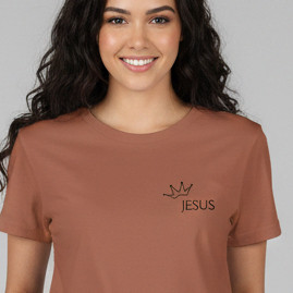 Camiseta Blusa T-shirt Jesus Rei dos Reis Coroado  - Gospel Cristã
