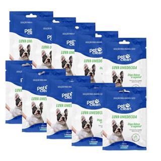 Kit 10 Luvas Umedecidas para Higiene a Seco de Cachorros Pet Clean em Oferta na Shopee