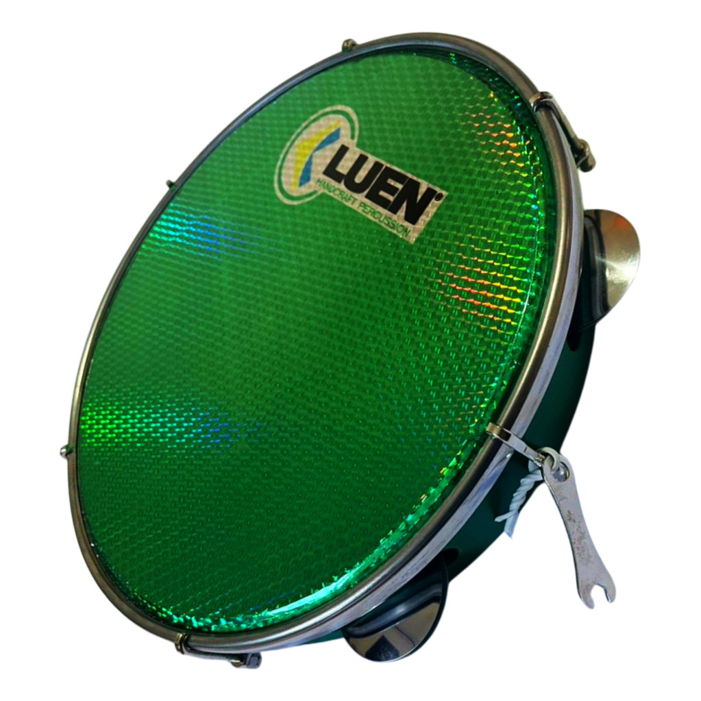 Pandeiro 10 Abs Verde Pele Holográfica Luen 40064 Verde Verde