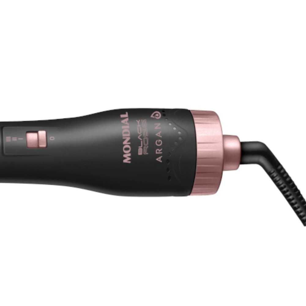 Detalhes do Escova secadora 1200W 3 em 1 Black Rose  - ES-14-BI Mondial