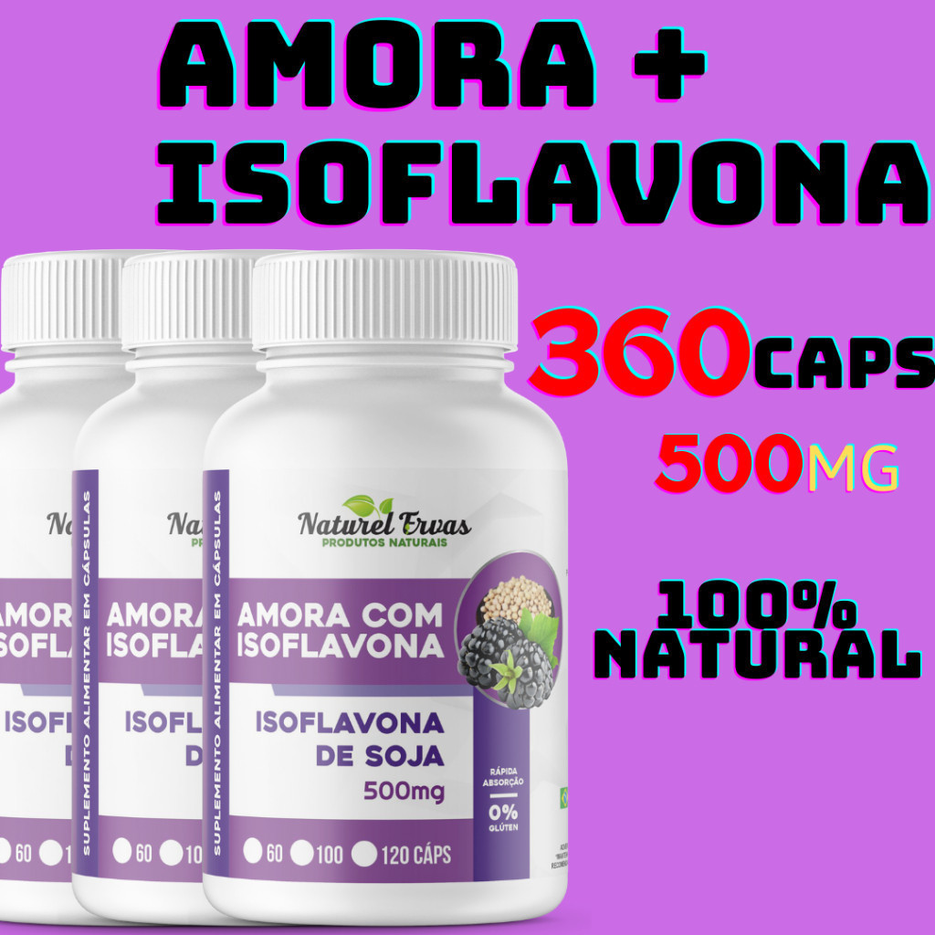 Amora Com Isoflavona 120 500mg capsulas por pote